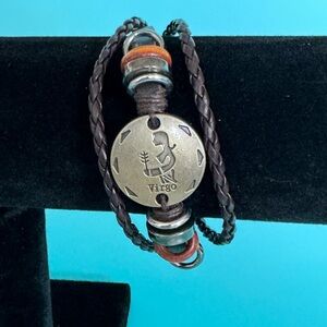 3/$16 VIRGO - Casual Leather Zodiac Astrology Signs Bracelet